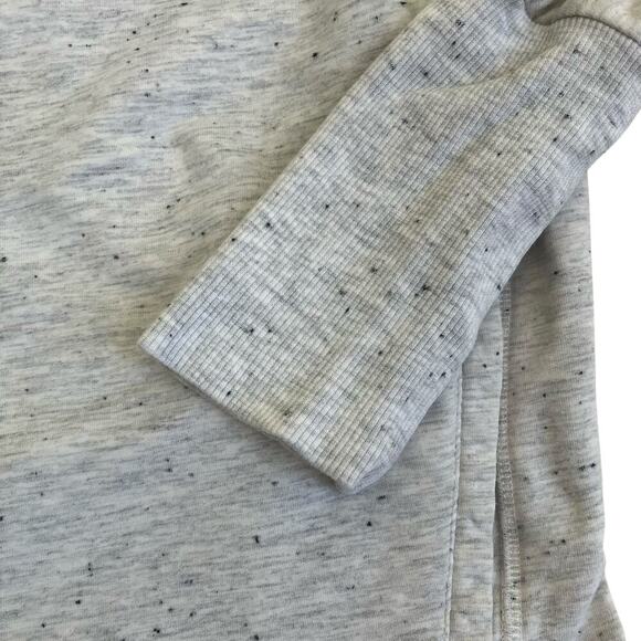 Alo Yoga Sz S Petite Cowl Neck Open Back Pullover Sweatshirt Speckled Grey - Picture 8 of 14